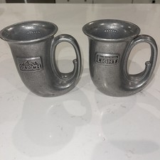 Vintage RARE Mardi Gras Anheuser Busch Budweiser Light Pewter French Horn Mugs  picture