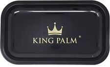 King Palm | Small Metal Rolling Tray | Black | 10.5 x 6.5 Inch picture