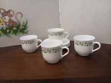4 Martha Stewart Coffee Cup w/ plate Morning Glory Purple Flower Everyday France picture