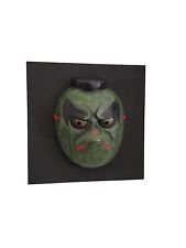 Green Tengu Mask Hariko Traditional Japanese Style Yokai Noh Handmade 6 Inch. picture