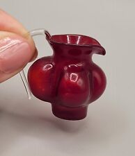Tiny Miniature Blown Ruby Red Glass Pitcher Dollhouse picture