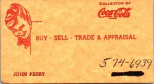 Collector of Coca-Cola John Perry Baltimore MD Vintage Business Card 5MM28-6 picture