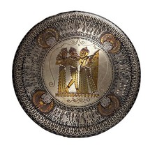 Vintage Hosny Gomaa Hand Etched Egyptian Wall Plate Copper Three Musicians Art picture