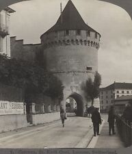 Gateway St. Karli Quai Lucerne Switzerland Stereo Travel Stereoview 1908 picture