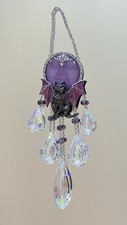 KIRKS FOLLY Sabrina Bat Cat Empress Seaview Moon Ornament HALLOWEEN AB Crystals picture
