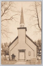 Mohawk Church Historic Wooden Steeple Religious Landmark Real Photo Postcard picture