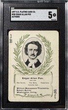 1897 Playing Card, Edgar Allan Poe, SGG 5 - Authors #3B picture
