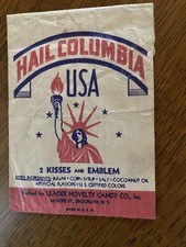  Leader Novelty Candy & Emblems Hail Columbia Wrapper first natl anthem picture