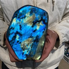 4.4lb Natural Flash Labradorite Quartz Crystal Freeform rough Mineral Healing picture