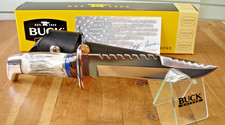 JOE HOUSER CUSTOM BUCK KNIFE 639 FIELDMATE 425M BLADE ELK ANTLER HORN HANDLE USA picture