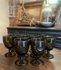 MCM 1960’s-70’s Vtg Viking Nutmeg Brown Georgian Water Goblets-Set Of 10 NOS picture