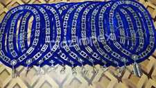 Masonic Regalia Blue Lodge Officer Chain Collar Silver on Blue Backing set of 12 picture