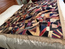 Antique Crazy Quilt Needlework Patchwork Quilt 1880s Vintage picture