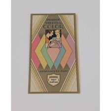 Vintage 1920s 30s Pequot Sheets Color Swatch Card Ephemera Art Deco Linen Ad picture