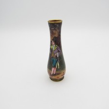 Antique Austrian Enamel Miniature Vase with Gentleman in His Finery picture