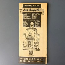 1941 Southern Los Angeles Map Long Beach San Pedro Torrance Palos Verdes AAA picture