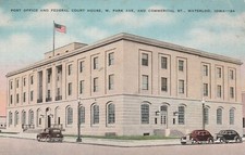 Waterloo IA-Iowa, US Post Office And Federal Court House, Vintage Postcard picture