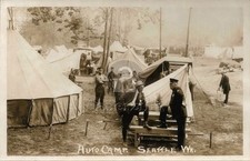 Seattle WA c1920 Auto Camp Tents & Car RPPC Photo Postcard COPY picture