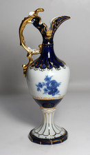 Royal Dux Porcelain Blue Floral Vase Bohemian Czechoslovakia Vintage 7