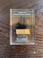 U.S.S Constitution Wood Relic In Lucite Paperweight Old Ironsides *Rare Vintage* picture