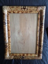 Vintage Bamboo Pyrography Picture Frame picture