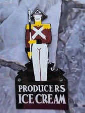 VINTAGE PRODUCERS  ICE CREAM PORCELAIN SIGN 9