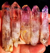 79.5g 5PC SCEPTERS Diamond Super Seven Skeletal Hair Amethyst Crystal  ie3318 picture