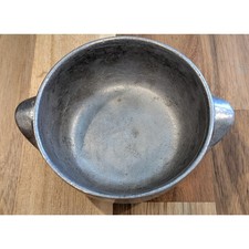Vintage Pewtarex York PA Pewter Soup Bowl Crock Tab Handles Olde Country 4