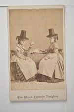 Welsh Farmers Daughter 2 Women Traditional Costume Tea Llandudno c1870s Photo picture