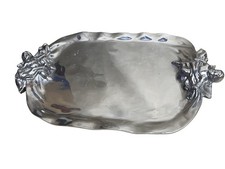 VTG Hacienda Real HR Pewter Mexico Large charcuterie Serving Tray Cherubs Handle picture