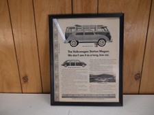 1962 VOLKSWAGEN STATION WAGON BUS ORIGINAL DEALER ADVERTISEMENT PRINT FRAMED picture