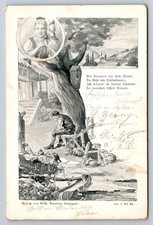 Vintage German Poem Postcard - Am Brunnen vor dem Thore Stuttgart 1898 picture