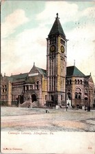 Carnegie Library Allegheny PA Pennsylvania Antique Germany Postcard DB PM Cancel picture