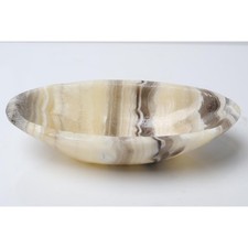 Zebra Calcite Trinket Dish, Small Banded Stone Jewelry Holder picture