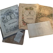 Vintage Antique Wedding Certificate Invitation Lot picture