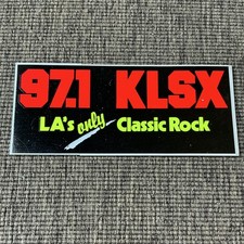 KLSX 97.1 LA's Only Classic Rock Radio Station Sticker Decal Black Red Yellow picture