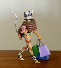 ALLEY CATS FIGURES by Margaret Le Van KITTY O RICH SHOPPING Painted Resin picture