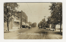 VERY NICE 1909 RPPC - Main Street in Strasburg, Ohio. picture