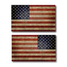 Weathered American and Reversed Weathered American Magnet, 3x5 In, OPP 2 Pack picture
