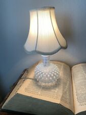 Vintage Hobnail Lamp With Ornate Vintage Shade @ 11” - Works picture