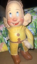 HTF Vintage Oilcloth Face Disney Dopey wind- up Doll -R.G.Krueger WORKS   picture