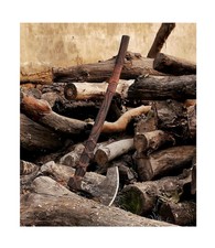 Custom Handmade Carbon Steel Blade Two Handed Viking Axe | Hunting Axe Camping G picture