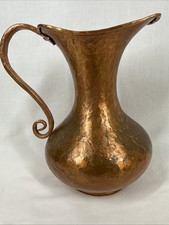 Vtg Hand Hammered Copper Pitcher/Vase Made in Mexico 8” Tall EUC picture