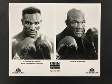 1991 Press Photo Boxers Evander Holyfield & George Foreman 8x10 at Trump Plaza picture