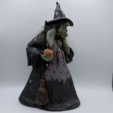 Vintage 1997 Illusive Concepts Halloween Witch W/Pumpkin Sculpture RARE Mario picture