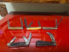 Vintage 5 Knife Bundle Wards,Shrade, Kbar,western, Kutmaster picture