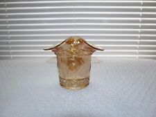 Vintage Dugan-Diamond Marigold Carnival Glass Stork and Rushes Hat Candleholder picture