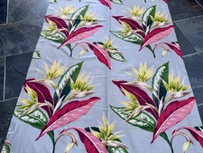Exotic 40s Bird of Paradise Miami Beach  Barkcloth Vintage Fabric Curtain Drape picture