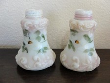 Pair of Antique Fostoria Glass Co. Art Glass Salt Shakers Knobby picture