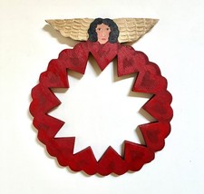 Nancy Thomas Heart Wreath with Angel 2013 - Original Folk Art - NEW picture